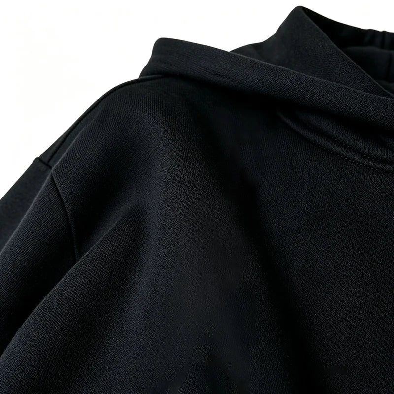 2025 Men's Gothic Skull Thorn Print Hoodie Fleece Lined Winter Streetwear Sweatshirt Casual Warm Pullover Tops for Daily Wear