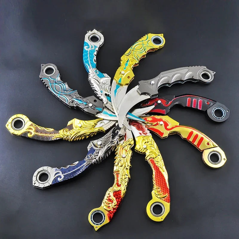 Karambit Claw Knife Model Toy 17cm 6.7inch Zinc Alloy Metal Non Sharp Rotating Collectible Accessory