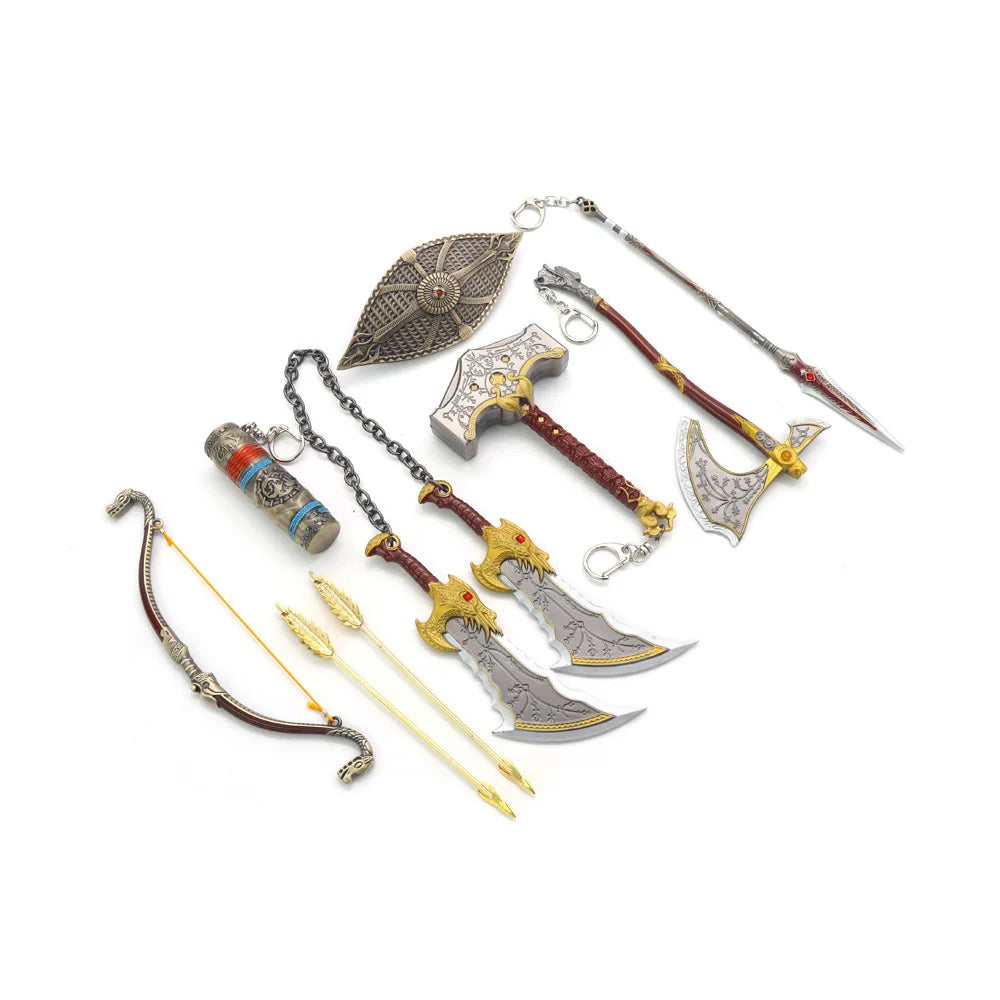 6PCS Kratos Blade of Chaos with Leviathan Gift Box Set God of War: Ragnarok Game Peripherals Double Blade Weapon Katana Models