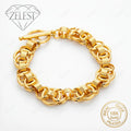 925 Sterling Silver 18K Gold Plated 8 Inch Exquisite Multi Ring Bracelet Men Women Fashion Wedding Party Jewelry