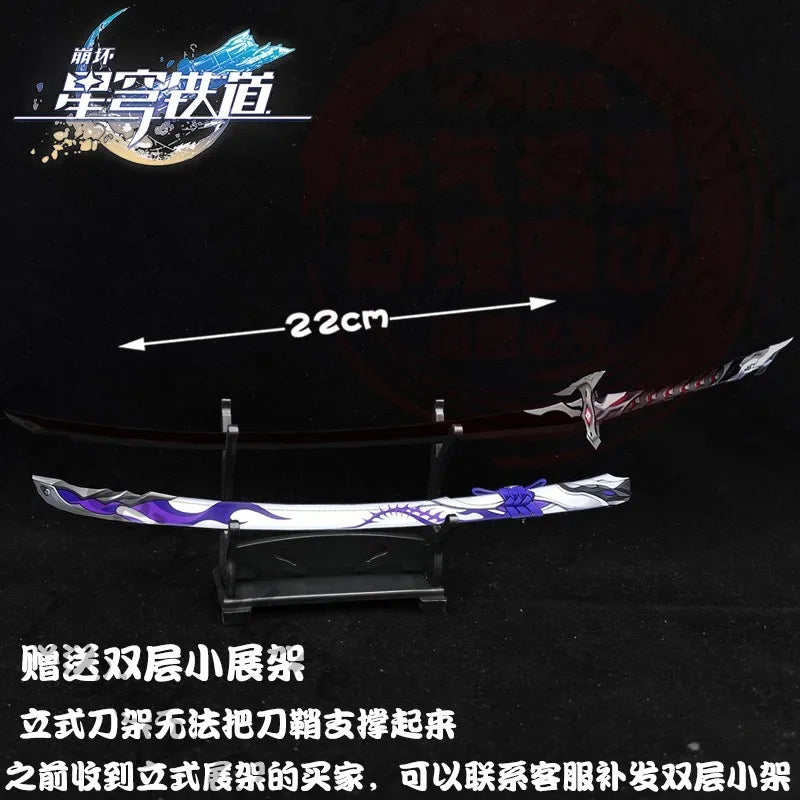 Anime Honkai: Star Rail Acheron Cosplay Cartoon Knife Weapon Model Accessory Metal Prop Ornament Game Collection Mascot Gift