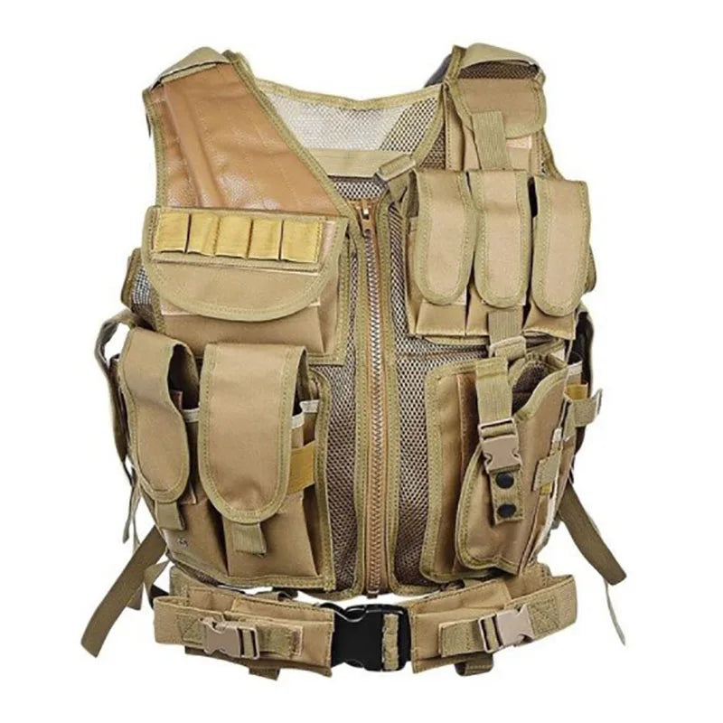 SWAT Tactical Vest Combat Armor Vests Security Hunting Adjustable Outdoor CS Cosplay Game Airsoft Jacket Training Vest