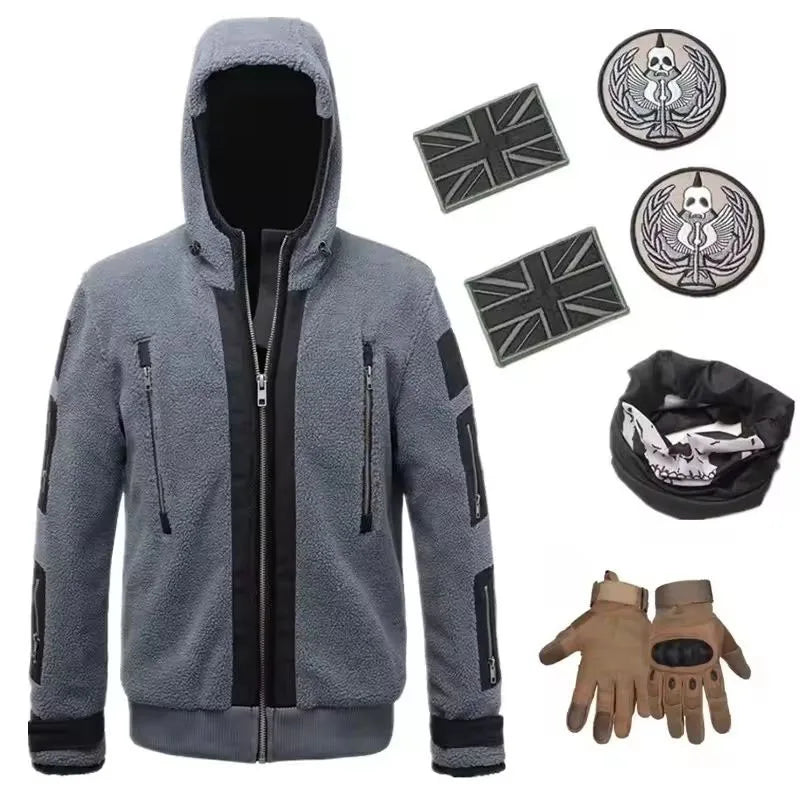Call of Duty 6 Cosplay Costume Jacket Tf141 Team Uniform Ghost Combat Suit Clothes Ghost Mask Hoodie Coat Outfit For Men Women