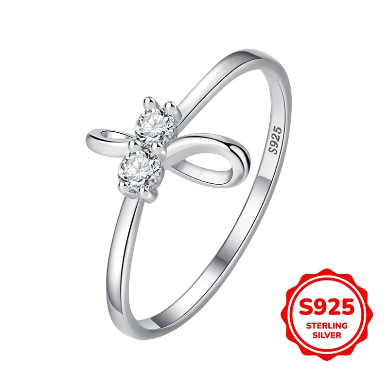 Light Luxury and Elegant Authentic S925 Silver Cross 8-character Cross Women's Ring