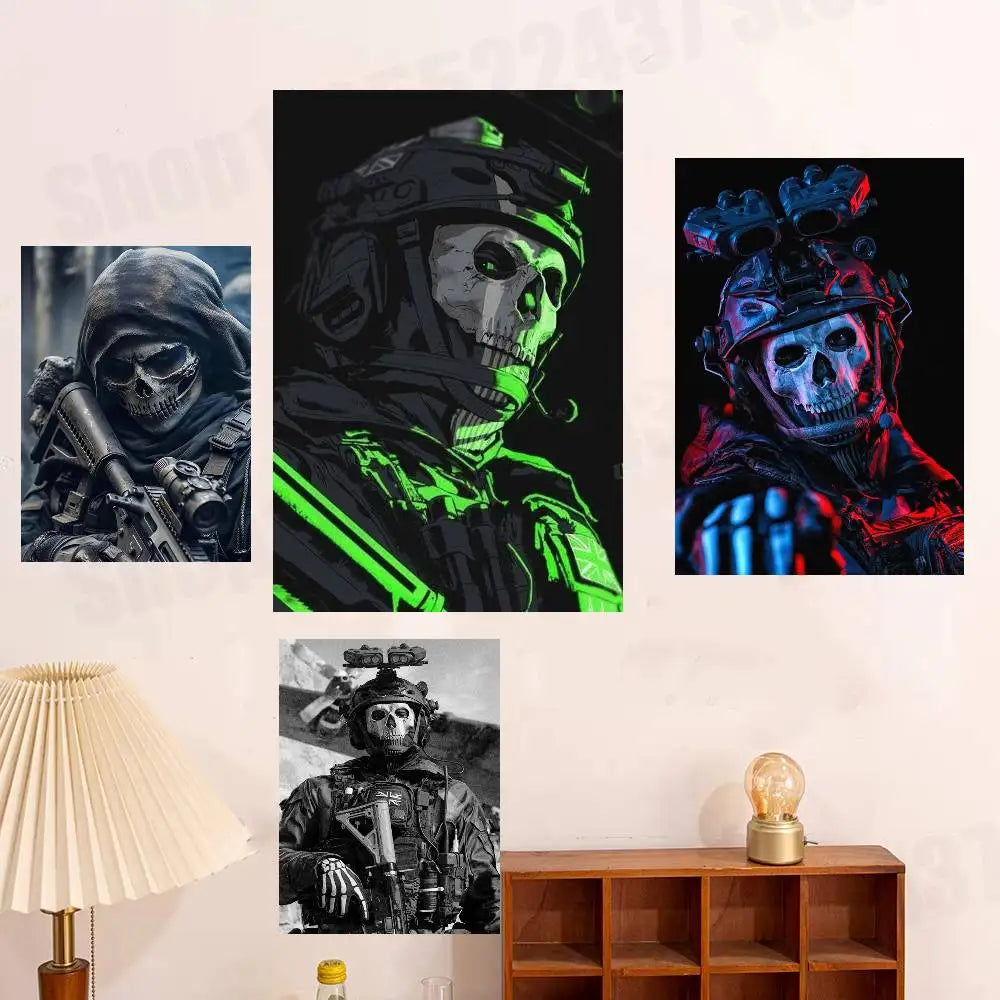 Game COD Call Of D-Duty Ghost Poster For Wall Prints for Living Room Bedroom Office Home Decoration Gift