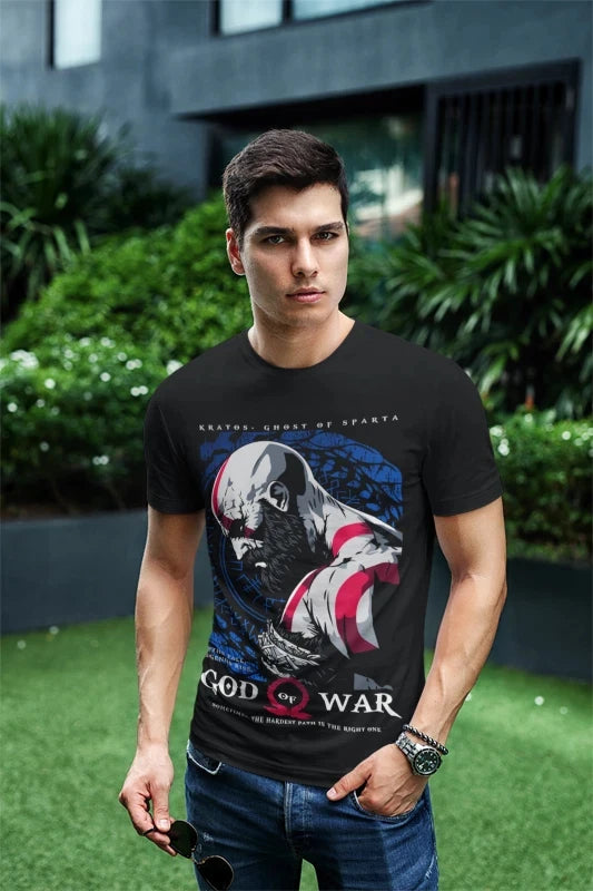 God of War Shirt, Kratos T-shirt, Spartan Ghost Men's and Women's Shirt Summer Pure Cotton Comfortable Loose Short Sleeved Shirt