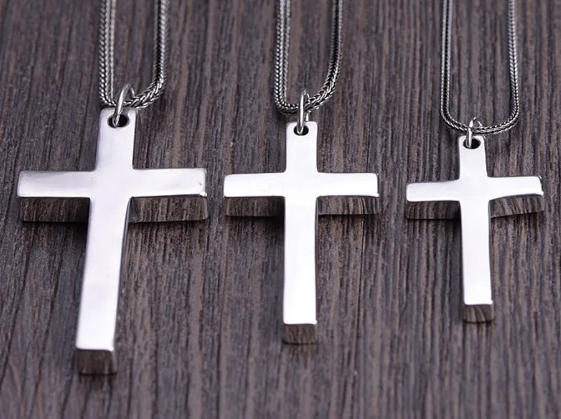 Real Solid 925 Sterling Silver Cross Pendant For Men And Women Smooth High Polishing Simple Design Jesus Christ Jewelry