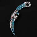 18cm Rotatable Claw Knife Anime Alloy Model Blue Dragon Karambit Sword Unedged Knife Gifts Ourdoor Toys Collections