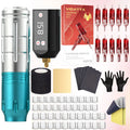Tattoo Kit TRO Alloy Tattoo Pen Kit For Permanent Makeup Tattoo Machine Kit New Blue Wireless Tattoo Power Supply Tattoo Gun Kit