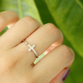 925 Sterling Silver Cross Rings for Women Exquisite CZ Stone Adjustable Open Ring Silver 925 Jewelry