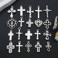 20/100 Styles Antique Silver Crosses - Perfect for Handmade Jewelry like Necklaces, Bracelets & Earrings"