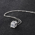 925 Sterling Silver Fashion Jewelry 18 Inches Square Shiny Aaa Zircon Pendant Necklace For Women Wedding Birthday Gifts