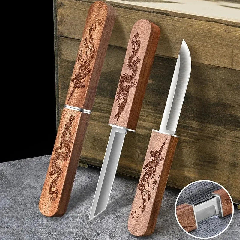 Dragon and Phoenix double knife, kitchen knife, sharp, high hardness, portable chef knife KR9195