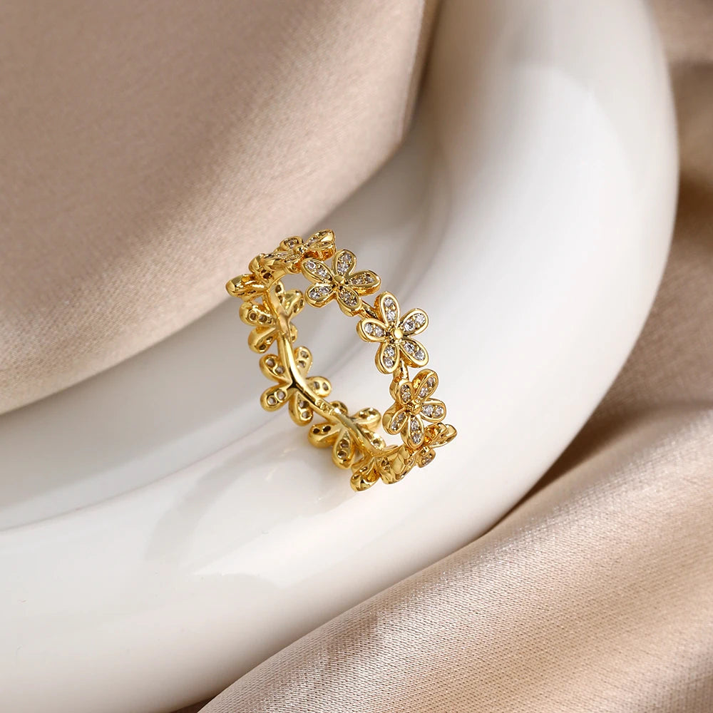 925 Sterling Silver gilding Rings Gold Color Sparking Popular LOVE Wedding Ring Certified Women Engagement Jewelry Anniversary