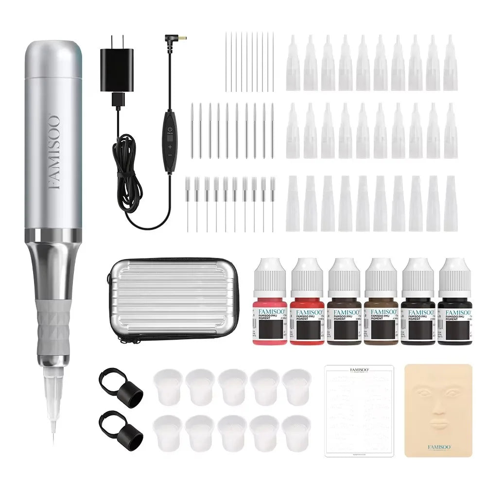 Tattoo Machine Kit PMU Tattoo Machine Rotary Pen Set Tattoo Permanent Makeup Machine with Tattoo Needles Pigment Ink Set