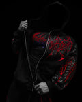 Men Women Y2K Gothic Grunge Hoodie Vintage Distressed Art Graphic Sweatshirt Oversize Streetwear Hip Hop Darkwear ZIP-UP