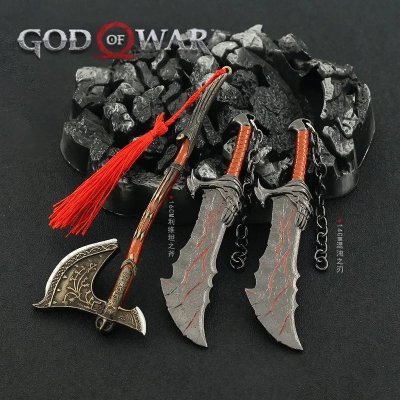 God of War Leviathan Ax Kratos Blades of Chaos Metal cool  Model Ghost of Spart Toy Katana Weapons Samurai Sword collections