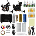 Professional Coil Tattoo Machine Kits Power Supply Tattoo Ink Gloves Grips Practice Skin Tattoo Needles Set Maquiagem Tool Set