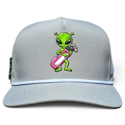 Alien Caddy Golf Hat | Snapback Cap | Built-in Magnetic Ball Marker Holder + Marker Included | Adjustable Gray Alien - STAND OUT FLEXSARAH