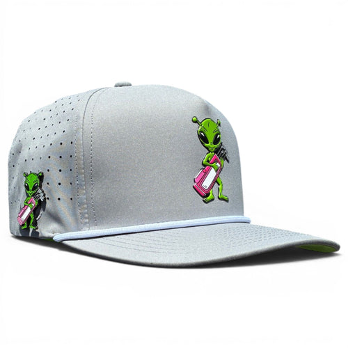 Alien Caddy Golf Hat | Snapback Cap | Built-in Magnetic Ball Marker Holder + Marker Included | Adjustable Gray Alien - STAND OUT FLEXSARAH