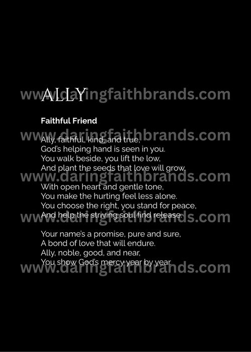 Ally - Name Meaning Poem - Digital Download - STAND OUT FLEXSARAH