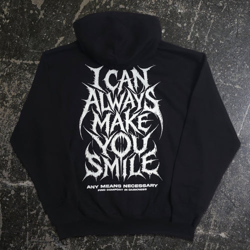 Always Smile Pullover Hoodie Black - STAND OUT FLEXSARAH