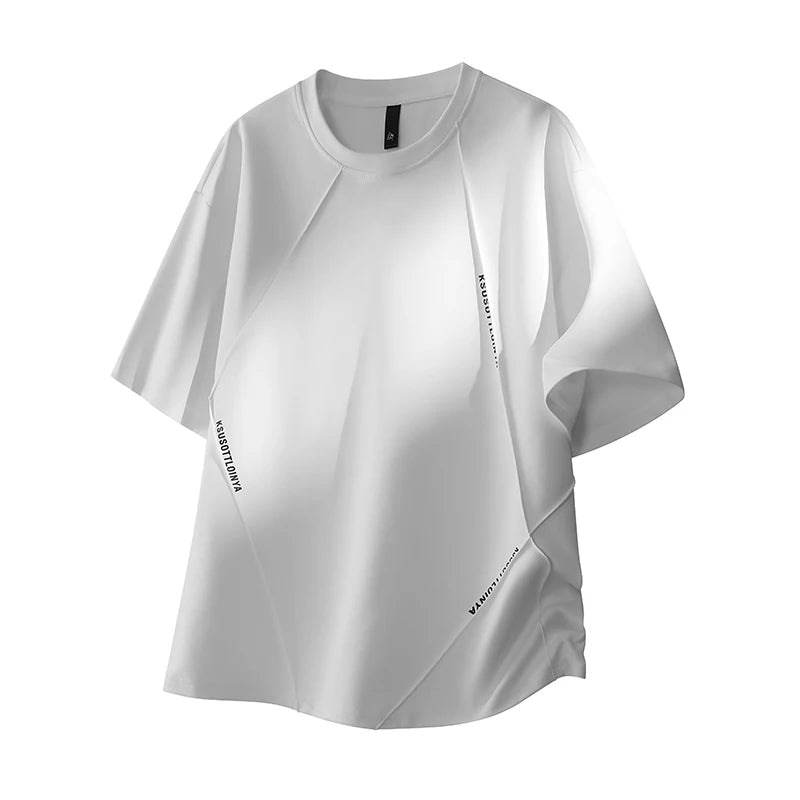American Deconstructed Style Men Short Sleeve Street Trendy Skateboard Short Sleeves Loose Hip Hop Fashion T-Shirt Splice Design - STAND OUT FLEXSARAH