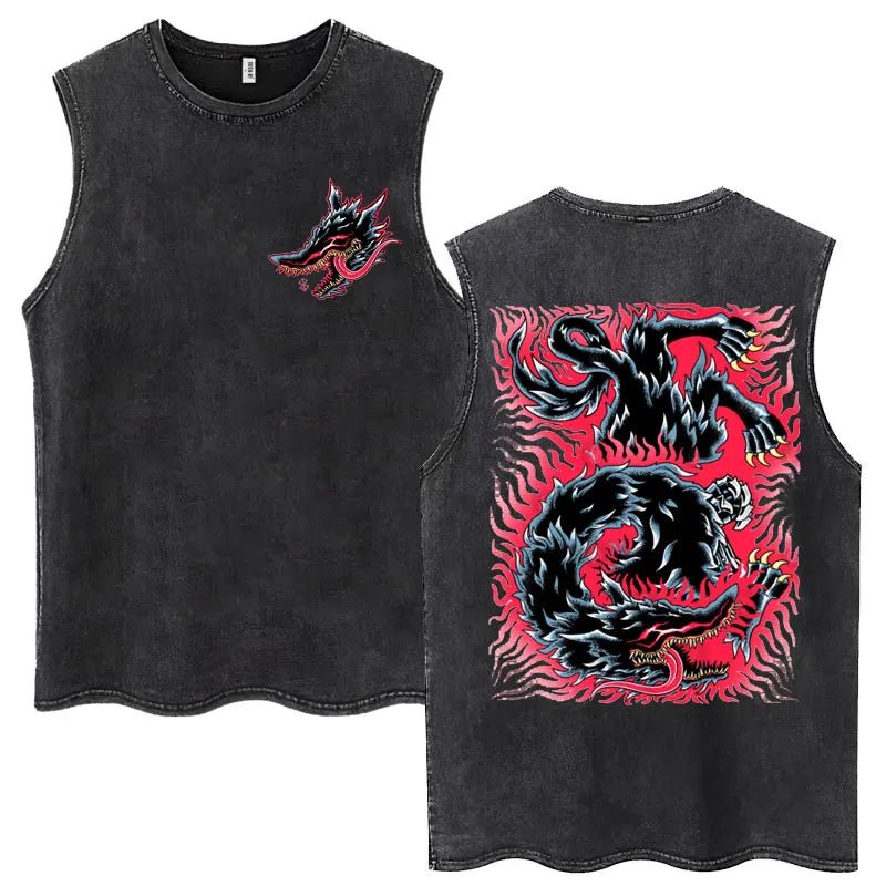 Anime Berserk Guts Washed Harajuku Tank Tops Retro Manga Gatsu Griffith Zodd Sleeveless T Shirts Unisex Cotton Oversized T-Shirt - STAND OUT FLEXSARAH