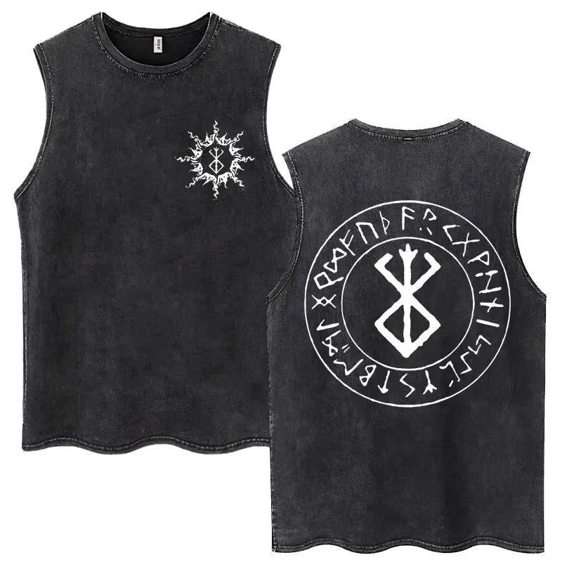 Anime Berserk Guts Washed Harajuku Tank Tops Retro Manga Gatsu Griffith Zodd Sleeveless T Shirts Unisex Cotton Oversized T-Shirt - STAND OUT FLEXSARAH