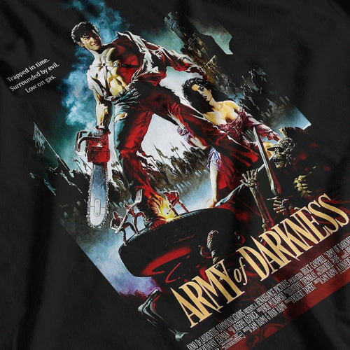 Army of Darkness T-Shirt Mens Classic Cult Horror Comedy Print Retro Evil Dead Fantasy Streetwear Short Sleeve Casual Summer Top - STAND OUT FLEXSARAH