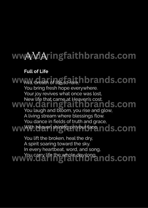Ava - Name Meaning Poem - Digital Download - STAND OUT FLEXSARAH