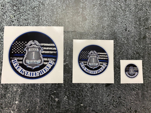 Back The Blue Thin Blue Line US Flag Shield Decal- 3 Sizes, 2 inch, 4 inch and 6 inch, great decals for cars/trucks, cell phones , laptops - STAND OUT FLEXSARAH