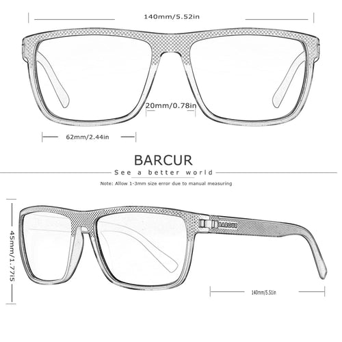 BARCUR Sports Polarized Sunglasses for Men Lightweight TR90 Square Fishing & Travel Eyewear UV400 Protection Men Accessory - STAND OUT FLEXSARAH