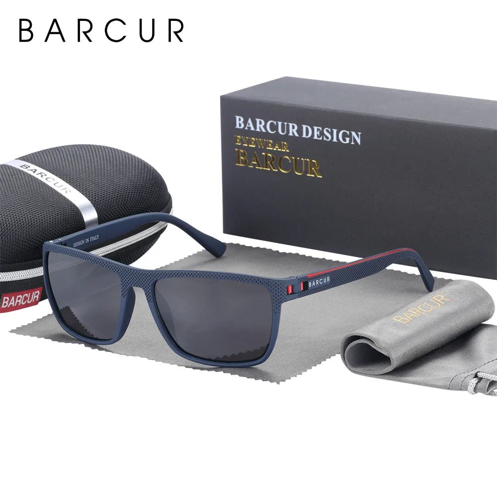 BARCUR Sports Polarized Sunglasses for Men Lightweight TR90 Square Fishing & Travel Eyewear UV400 Protection Men Accessory - STAND OUT FLEXSARAH