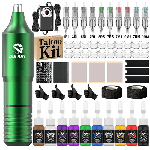Beginner Tattoo Kits Tattoo Machine Pen with Cartridge Tattoo Needles Tattoo Inks Kits for Tattoo Artists Tattoo Supplies - STAND OUT FLEXSARAH