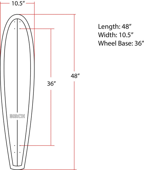 BIRCH 48" Classic Cruiser: Classic Retro Longboard Skateboard - STAND OUT FLEXSARAH