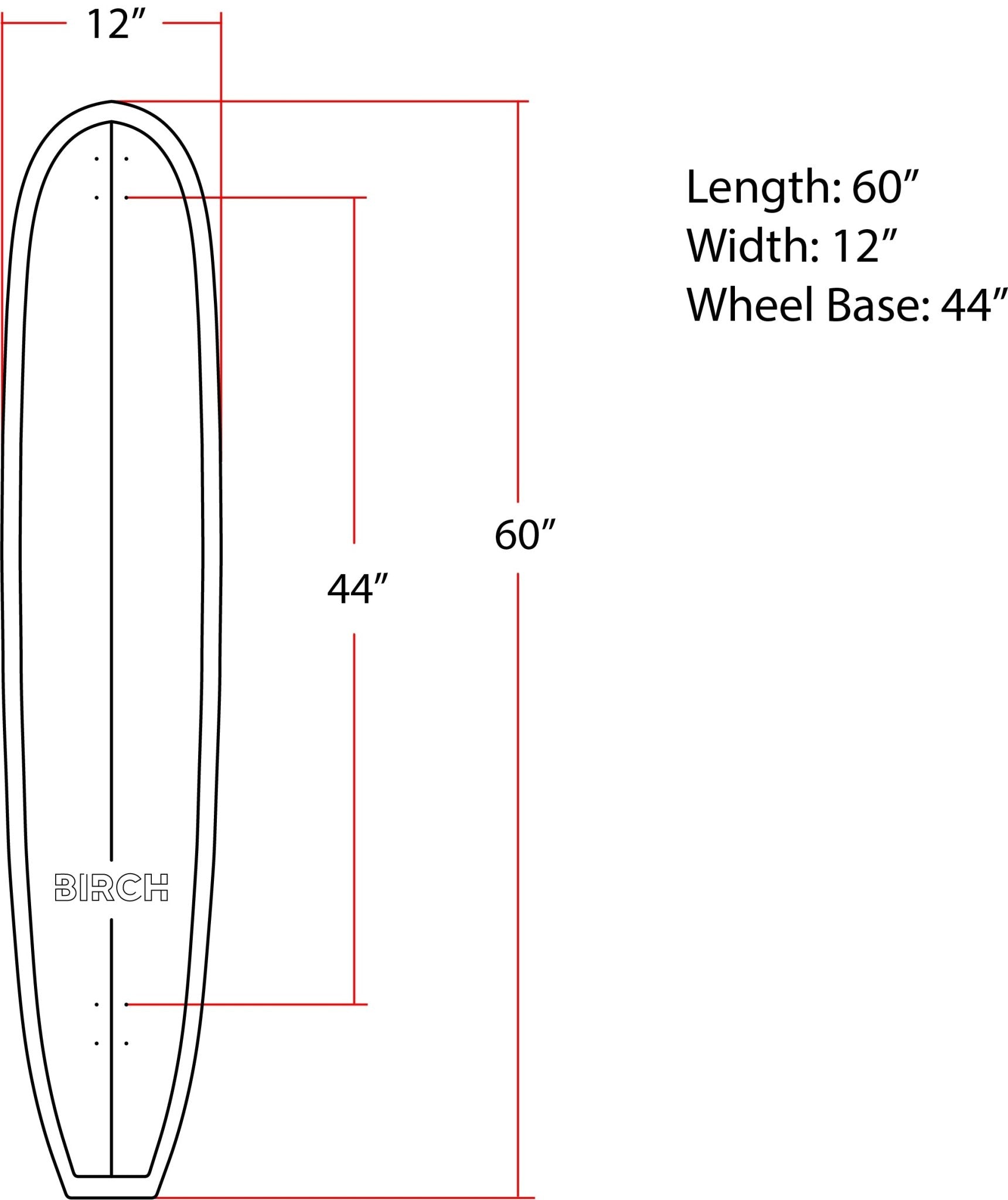 BIRCH 60" LOG Longboard Cruiser Skateboard - Complete Setup or Deck Only - STAND OUT FLEXSARAH