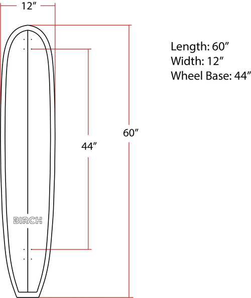 BIRCH 60" LOG Longboard Cruiser Skateboard - Complete Setup or Deck Only - STAND OUT FLEXSARAH