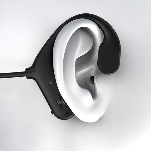 Black Bone Conduction Earphones Wireless Bluetooth 5.0 Waterproof Sports Headphones Noise Reduction Magnetic Headset With Mic Wireless Earbuds With Microphone Bluetooth Headphones Ear Control Hi-Fi Stereo Sound Earphones - STAND OUT FLEXSARAH