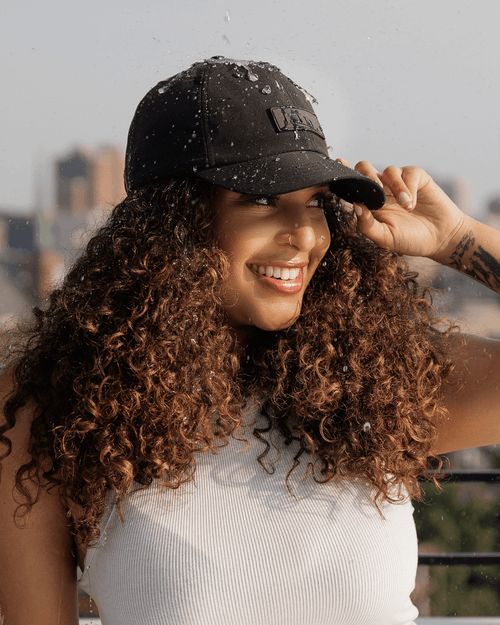 Black Waterproof Satin Lined Dad Hat - STAND OUT FLEXSARAH