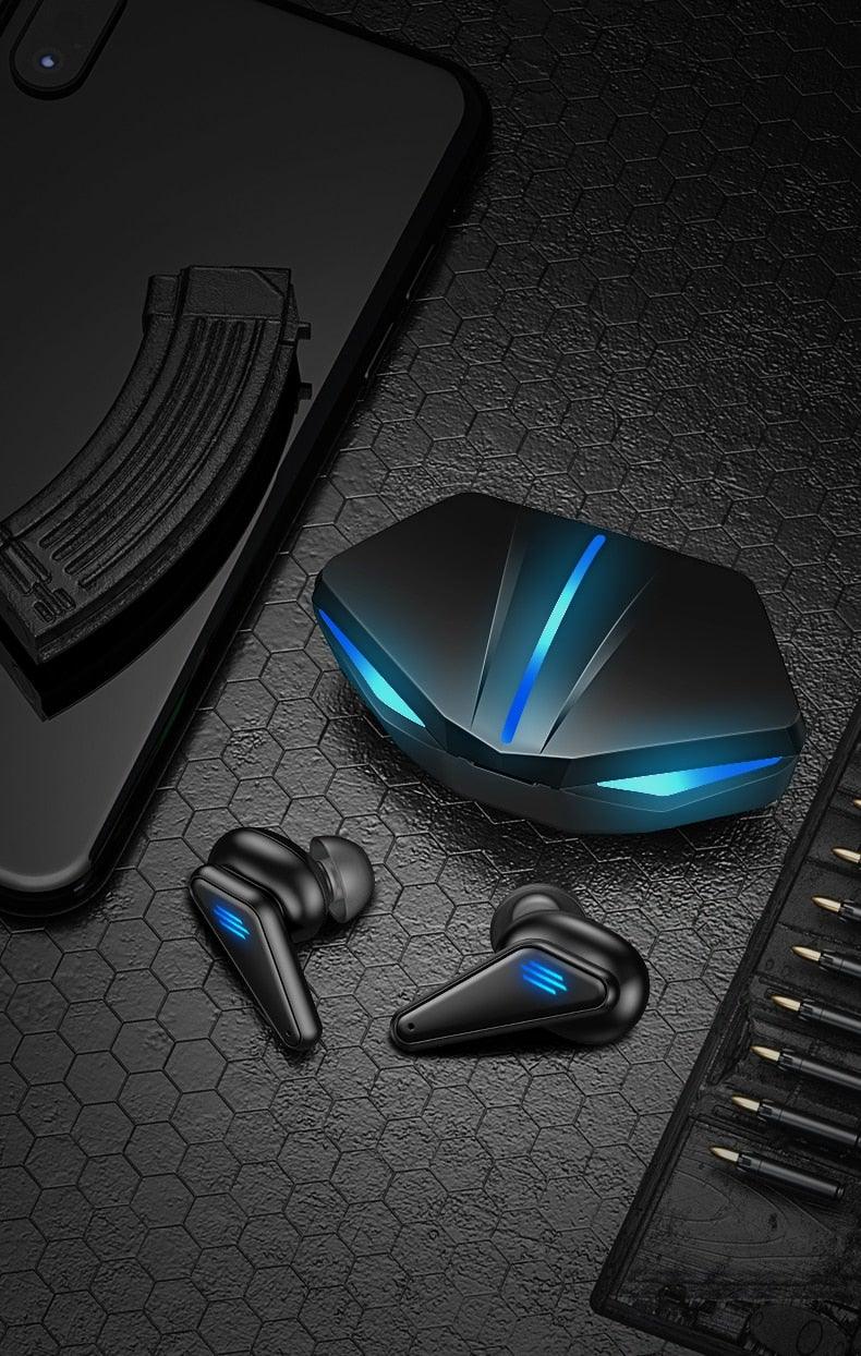 Bluetooth 5.0 Gaming Headset Workout Music Earphones Earbuds With Mic Bass Audio Quality Sound Wireless Headphones Sports Headphones Wearable Sweatproof Easy Pairing Headset For Sport Black - STAND OUT FLEXSARAH