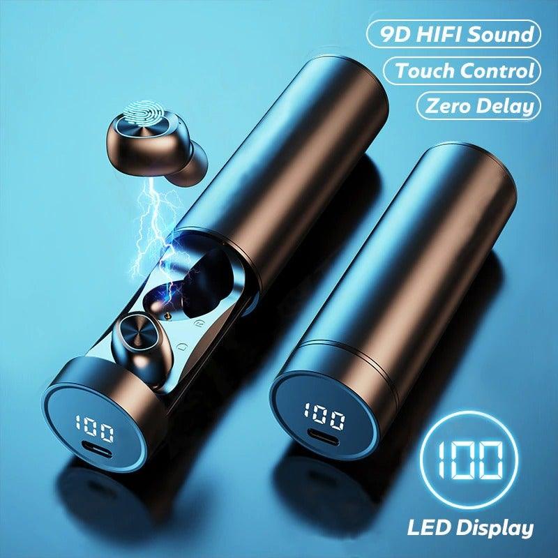 Bluetooth Earphones Wireless Headphones With Microphone Sports Waterproof Touch Control Wireless Headsets Earbuds Phone Updated Design with Industry Leading Sound & Improved Comfort, Long Wireless Range, - STAND OUT FLEXSARAH