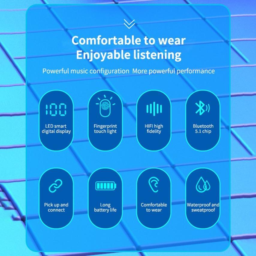 Bluetooth Earphones Wireless Headphones With Microphone Sports Waterproof Touch Control Wireless Headsets Earbuds Phone Updated Design with Industry Leading Sound & Improved Comfort, Long Wireless Range, - STAND OUT FLEXSARAH