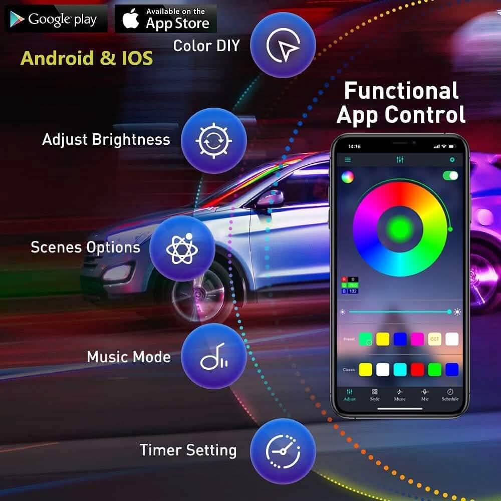 Car LED Strip Ambient Light Kit - STAND OUT FLEXSARAH