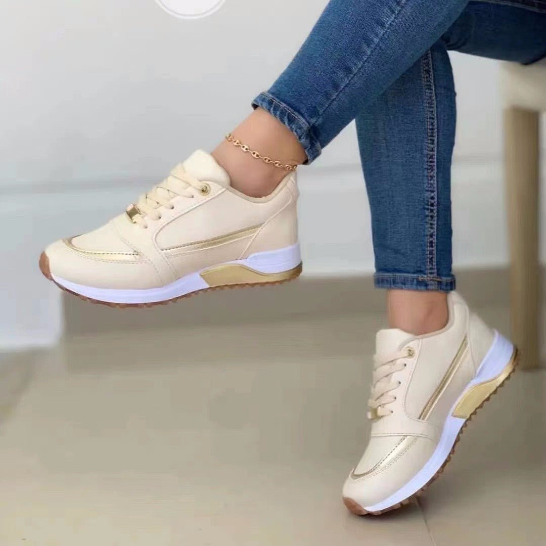 Casual Lace-up Flat Shoes Women Shallow Round Toe Sports Walking Sneakers - STAND OUT FLEXSARAH