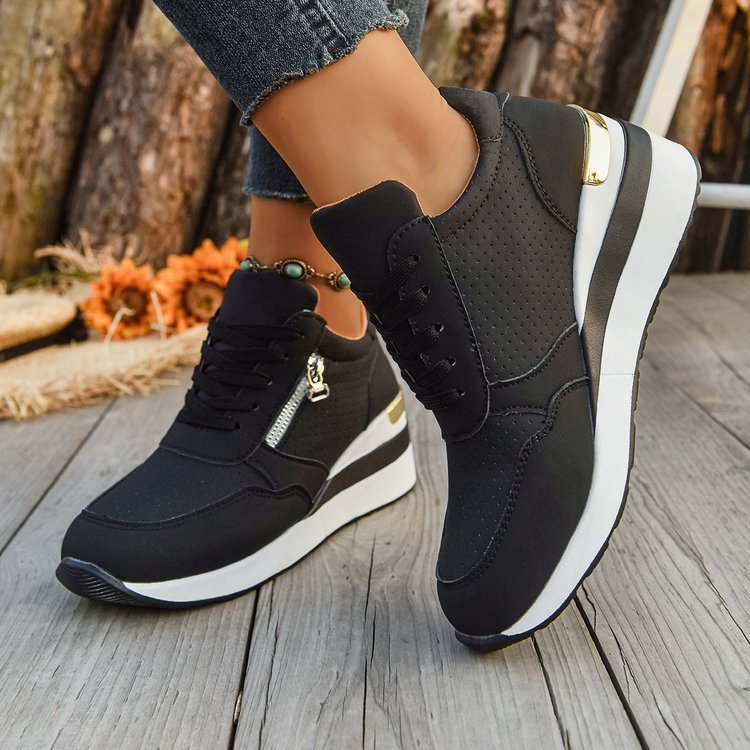 Casual Lightweight Athletic Sneakers for Women | Round Toe High-Top Sports Shoes | Blue, Black, Gray - STAND OUT FLEXSARAH