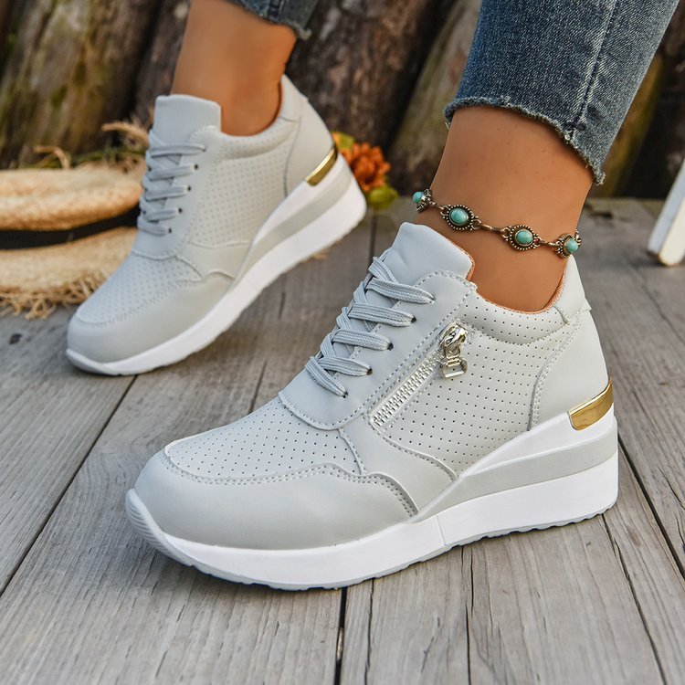 Casual Lightweight Athletic Sneakers for Women | Round Toe High-Top Sports Shoes | Blue, Black, Gray - STAND OUT FLEXSARAH