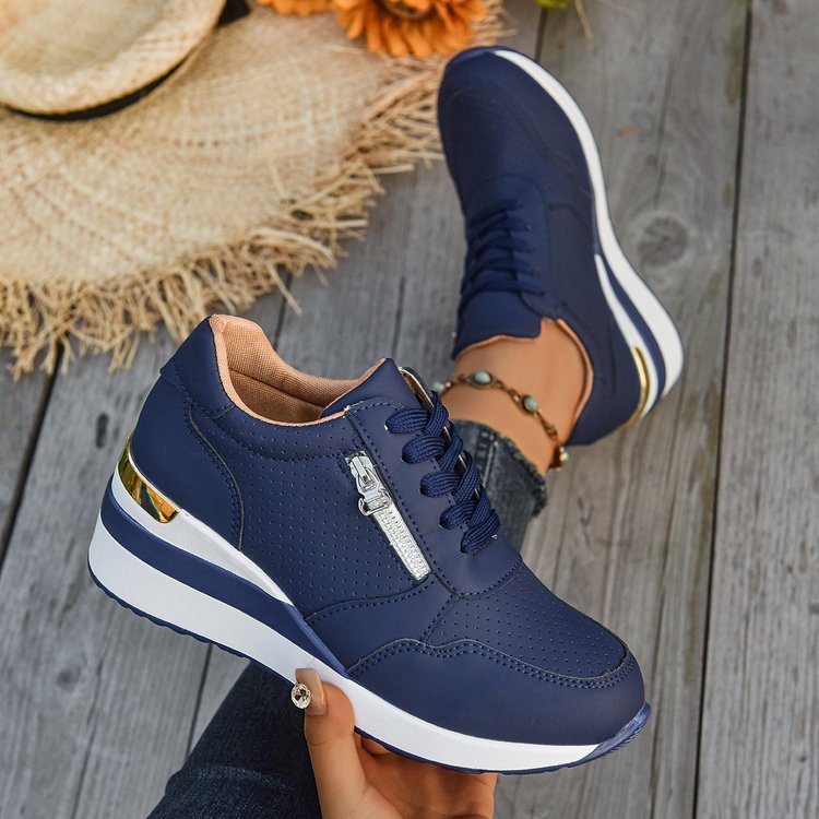 Casual Lightweight Athletic Sneakers for Women | Round Toe High-Top Sports Shoes | Blue, Black, Gray - STAND OUT FLEXSARAH