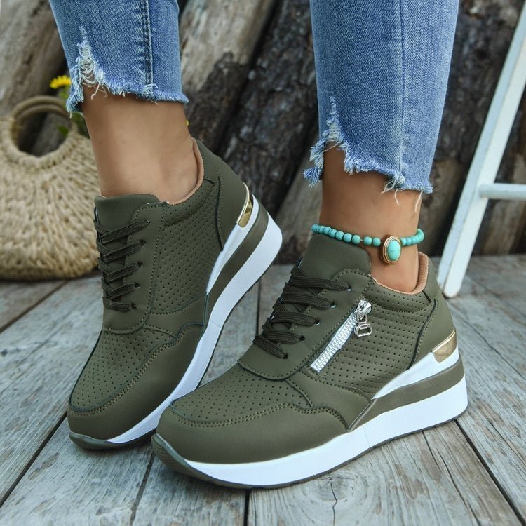 Casual Lightweight Athletic Sneakers for Women | Round Toe High-Top Sports Shoes | Blue, Black, Gray - STAND OUT FLEXSARAH