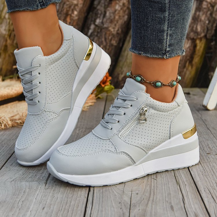 Casual Lightweight Athletic Sneakers for Women | Round Toe High-Top Sports Shoes | Blue, Black, Gray - STAND OUT FLEXSARAH